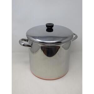 Revere Ware 1801 Copper Bottom 12 Qt Quart Stock Pot w Lid Rome, NY